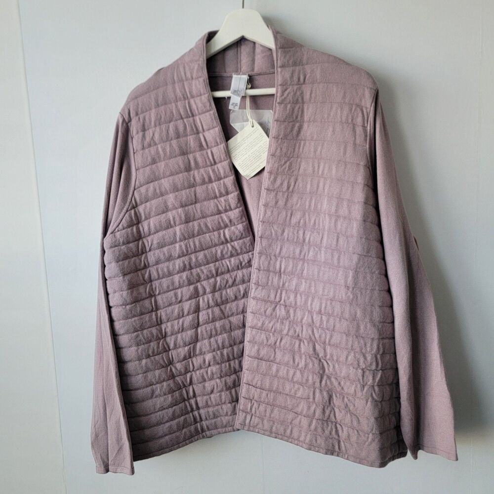 Wynne layers mixed media quilted jacket purple size 2X lightweight